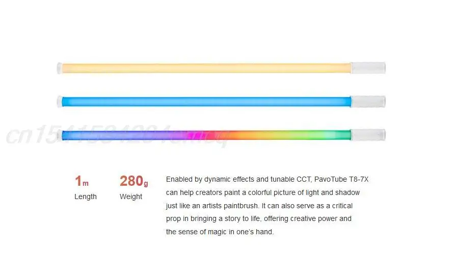 Nanlite Nanguang PavoTube T8-7X LED RGB Light Tube Stick with APP DMX/RDM Control Portable Handheld Lamp VS Pavotube II 15x 30x