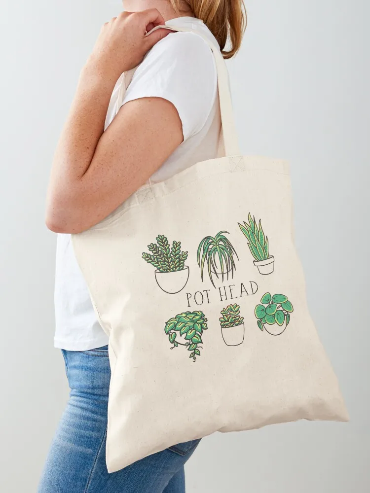 

Pot Head Gardener Costume, Gardening Potted Plant Tote Bag canvas bags shopping trolley bag Candy bags Women's tote bag