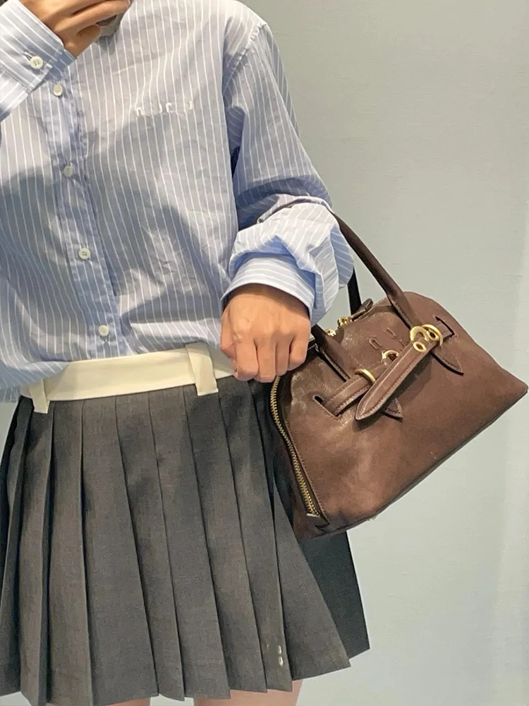 กระโปรงทรงเอเอวสูงจีบพลีท แฟชั่นผู้หญิง สีสันหลากหลาย กระโปรงอเนกประสงค์ สไตล์เรียบง่าย เหมาะสำหรับใส่ไปทำงาน ผลิตจากผ้าฝ้าย