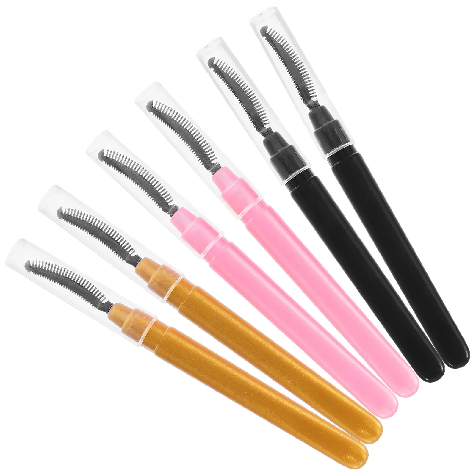 안전하고 편안한 사용을 위한 실리콘으로 만든 6Pcs 속눈썹 브러쉬 마스카라 완드 다기능 속눈썹 어플리케이터 도구