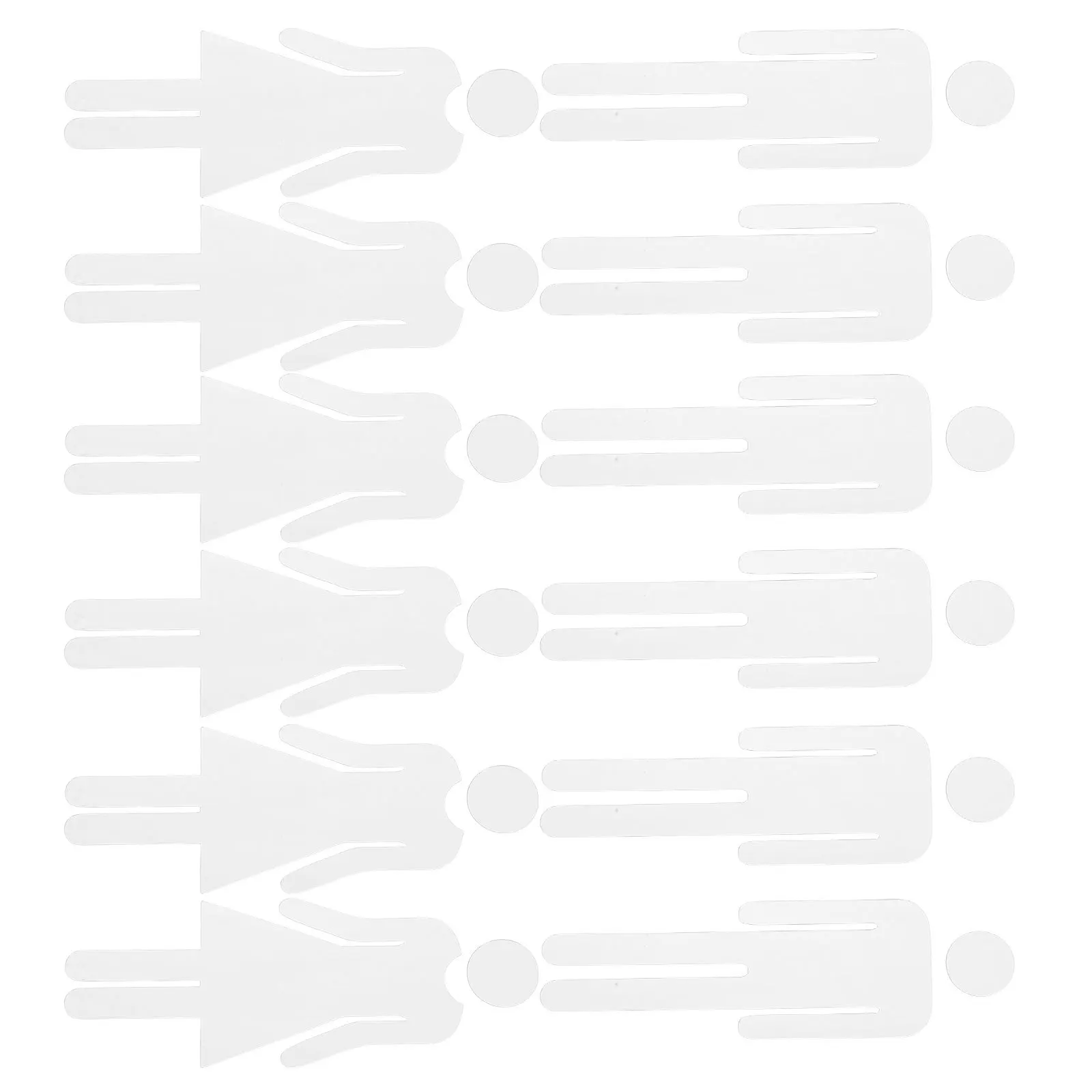 

6Pairs Unisex Bathroom Sign 20Cm Acrylic Restroom Door Identifier Self-Adhesive Men Women Toilet Plate for Office Business