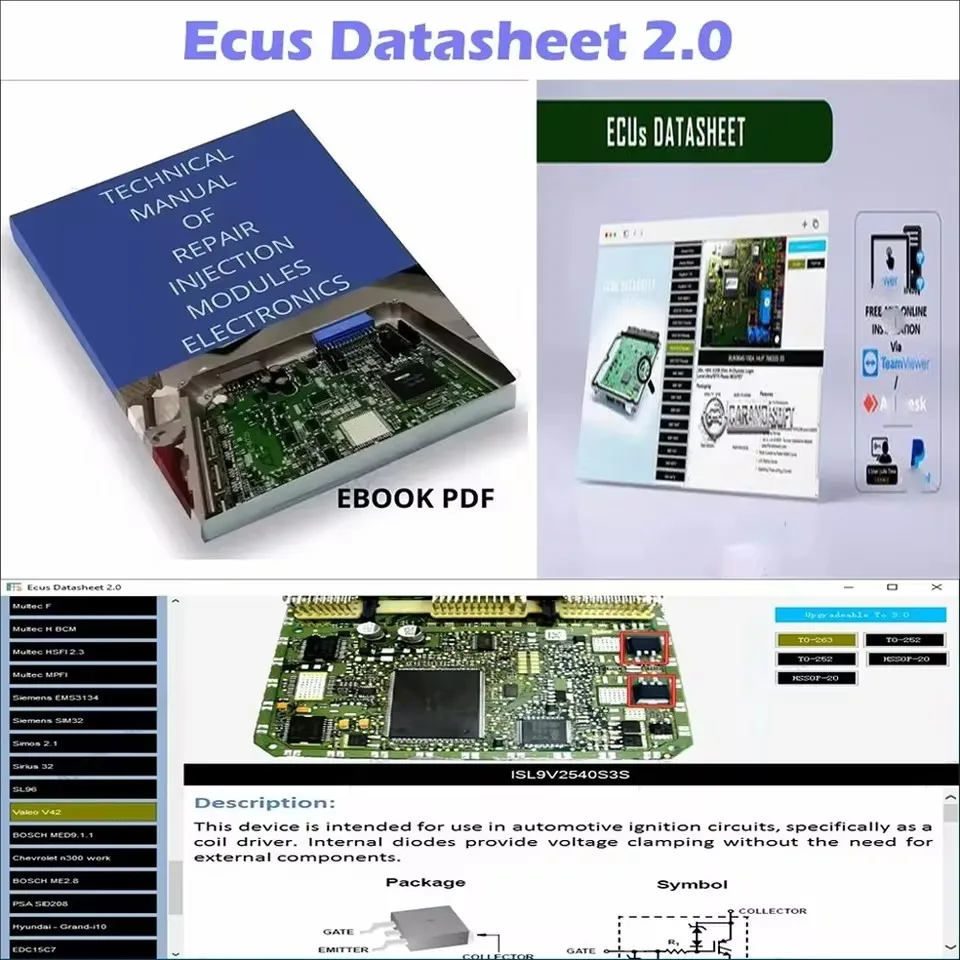 

Repair Software Ecus Datasheet 2.0 and Additional Information PCB Schematics with Electronic Components of Car