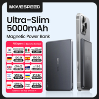 MOVESPEED S05 Magnetic Power Bank 5000mAh Slim Wireless External Batteryfor MagSafe Powerbank for iPhone 16 15 14 13 Samsung 24