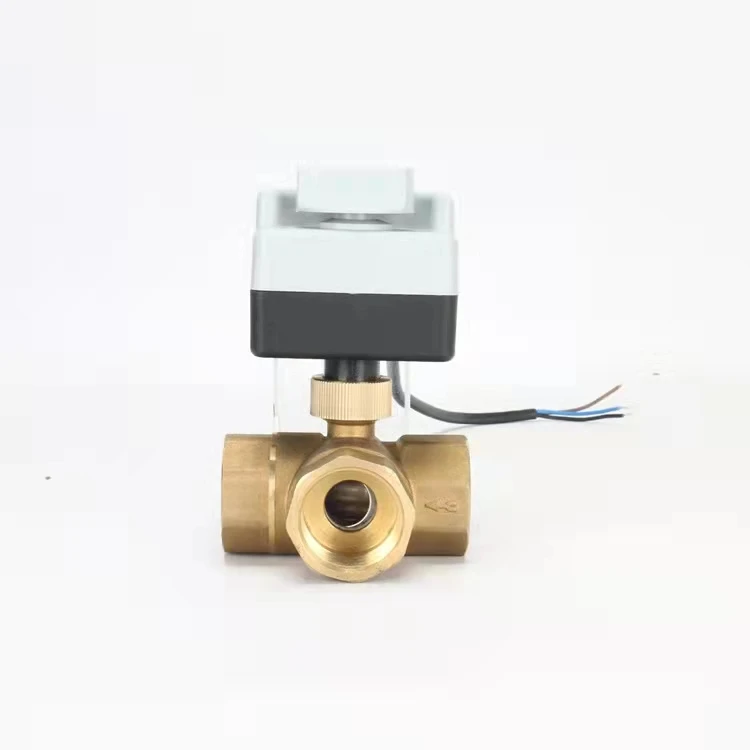 Hand self-integrated air conditioner solar water electric two-way three-way ball valve 4 minutes 6 minutes three-line two-contro