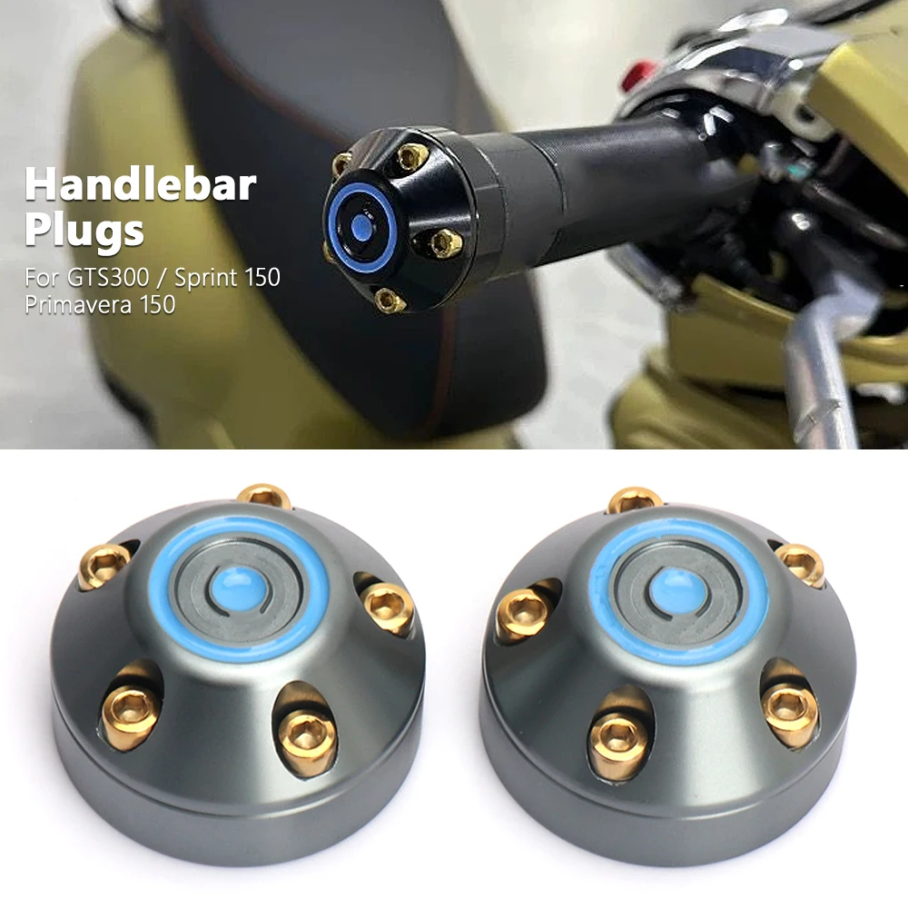 New Aluminum Handlebar Grip Plugs Bar End Cap Motorcycle For Vespa Primavera PRIMAVERA 150 SPRINT Sprint 150 GTS300 GTS 300