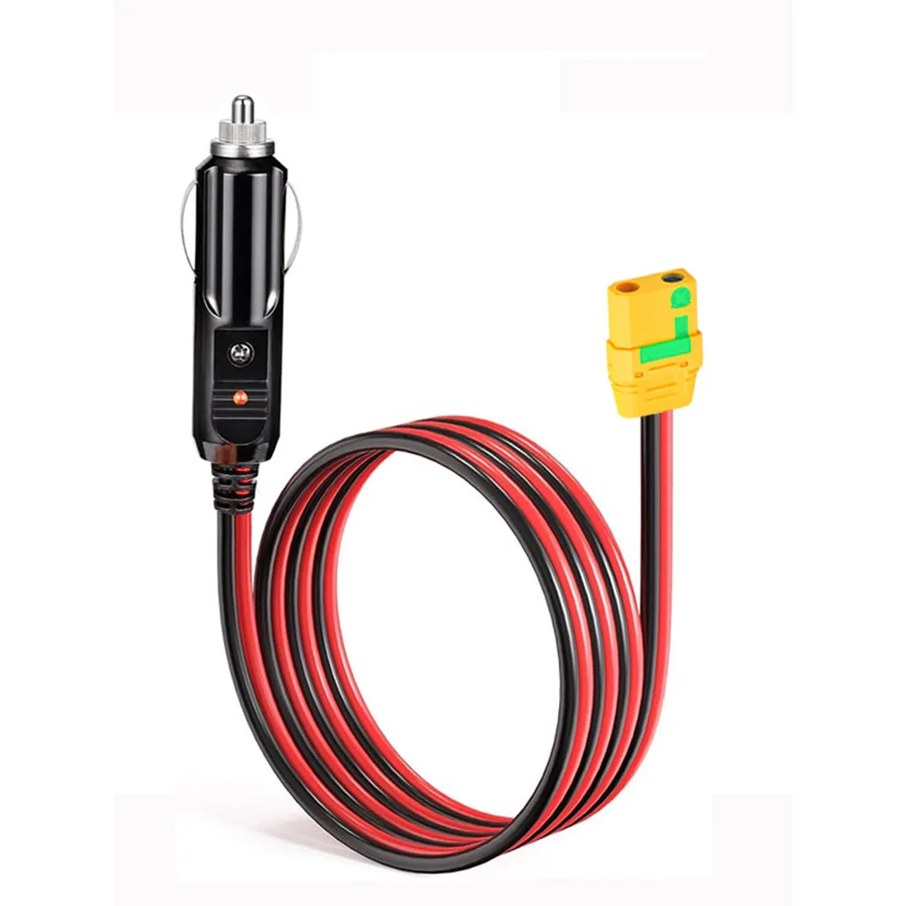 

XT90S Adapter Extension Cable XT90 Female Connector to Car Cigar Lighter Male Plug Charging Cord for Solar Power Station 14AWG