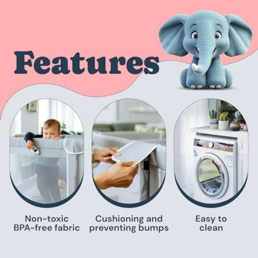 Box in rete extra large per neonati e bambini piccoli 70 x 59 pollici grigio Ideale per sale giochi da interno e da viaggio Tessuto bue resistente agli strappi con