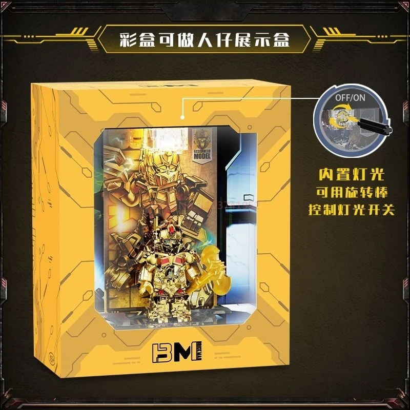 Brick Man Transformers Zestaw do montażu Modele Optimus Prime Bumblebee Figurka akcji Gold Edition Transformująca zabawka samochodowa Prezent dla dzieci