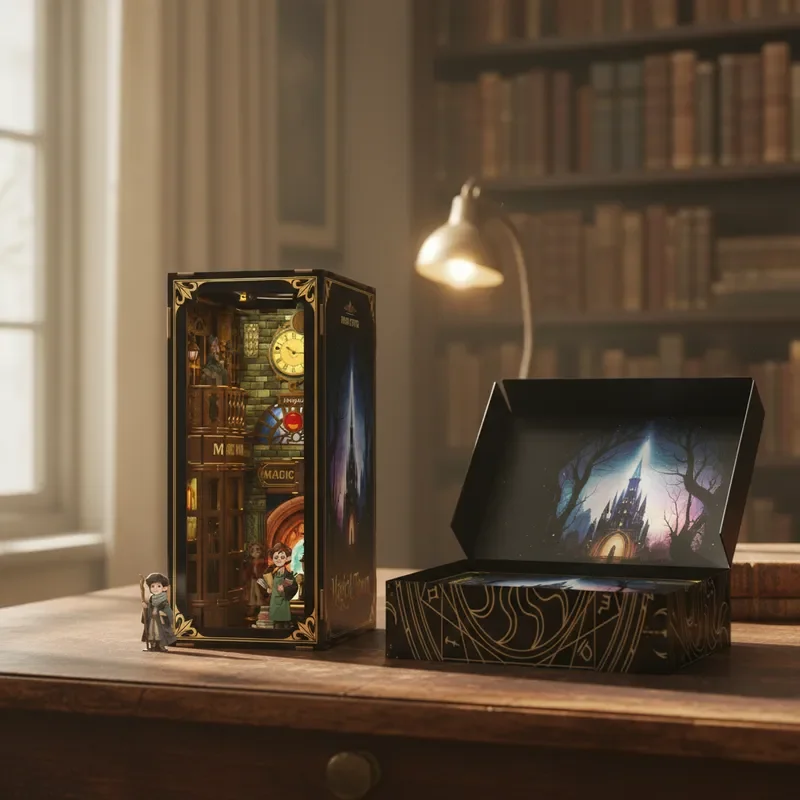 

2025 Creative Magic Town Wooden Building Blocks 3D Model Set MOC Kit DIY Puzzle Bookshelf Decor Gift​ Birthday Christmas gifts