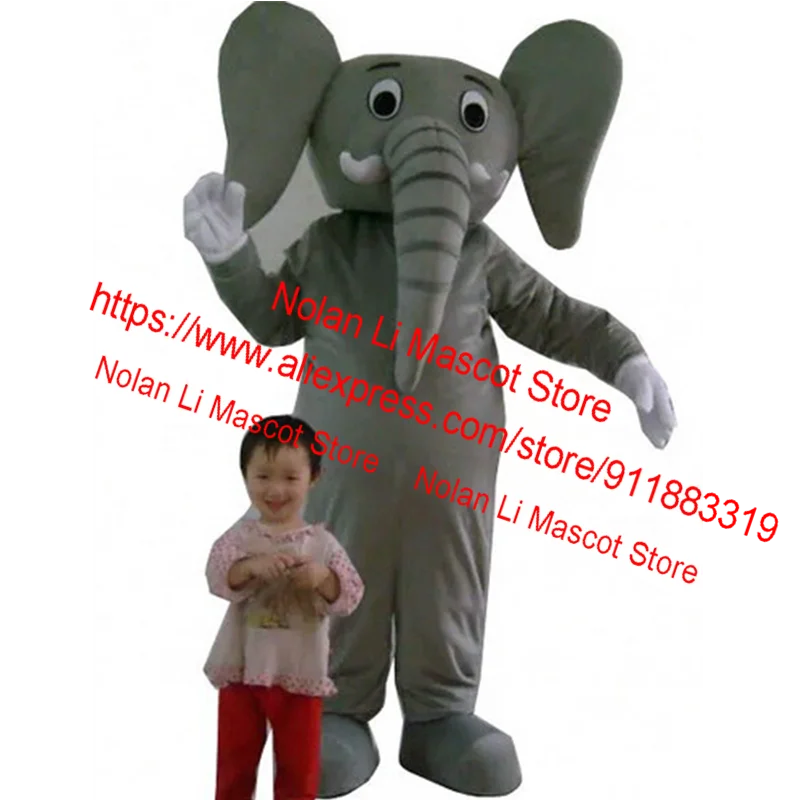 High Quality Adult Grey Elephant Mascot Costume Cartoon Suit Movie Prop Role Playing Advertising Game Large Event Display 536