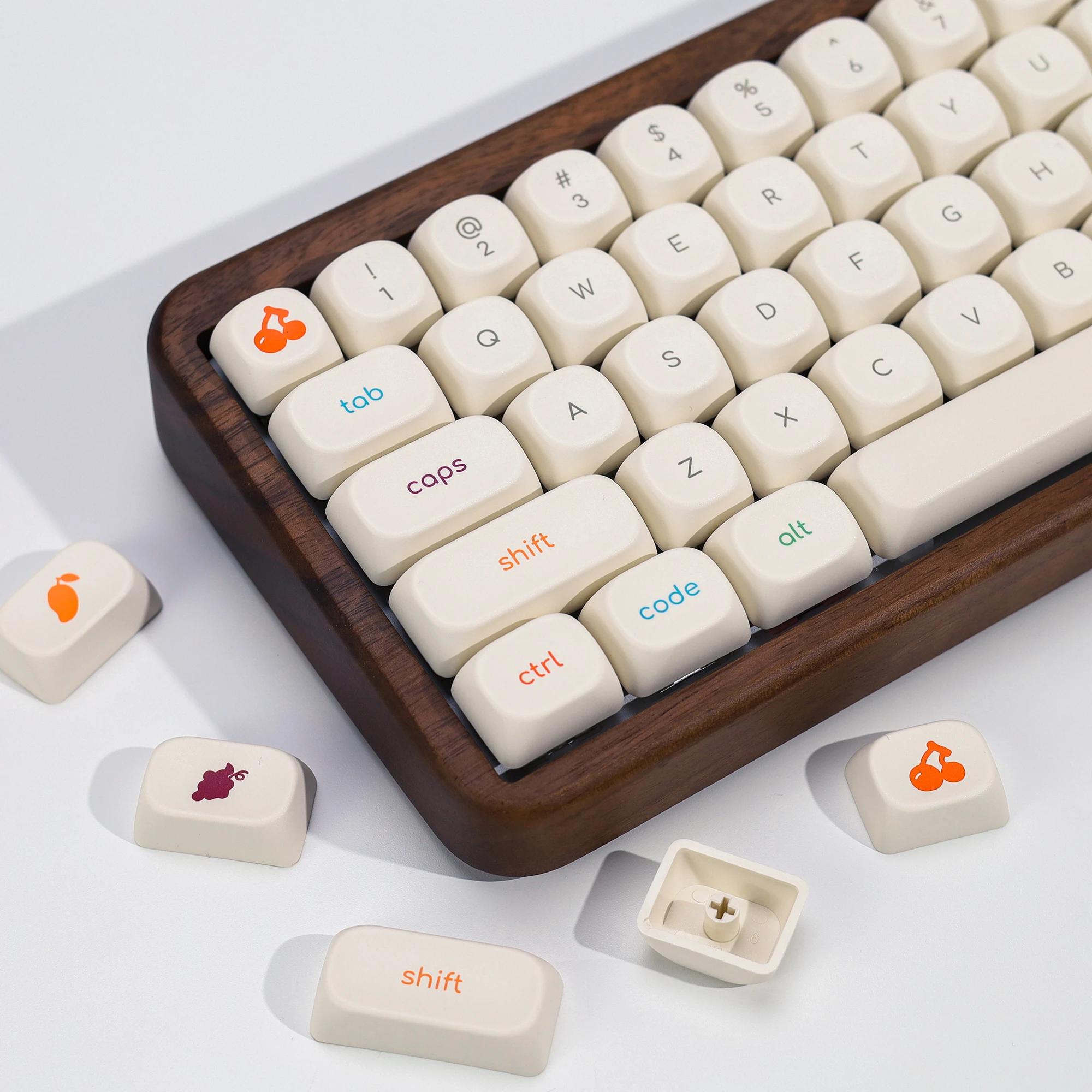 KBDiy Froyo Keycap Minimalist Style KOA Profile Alice Split Space PBT ISO Keycaps For 60 Wooting Mechanical Keyboard Gaming Aula - Detail 1