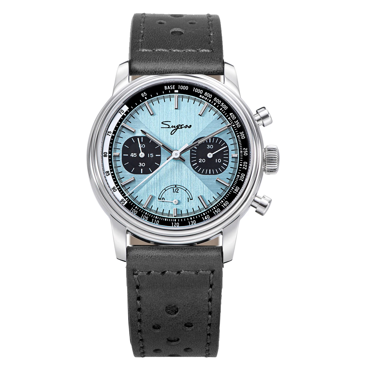 Sugess Pilot Horloge Mannen ST1906 Beweging Handopwinder Chronograaf Horloges Saffier Waterdichte Hand Wind PowerReserve Lichtgevende V2
