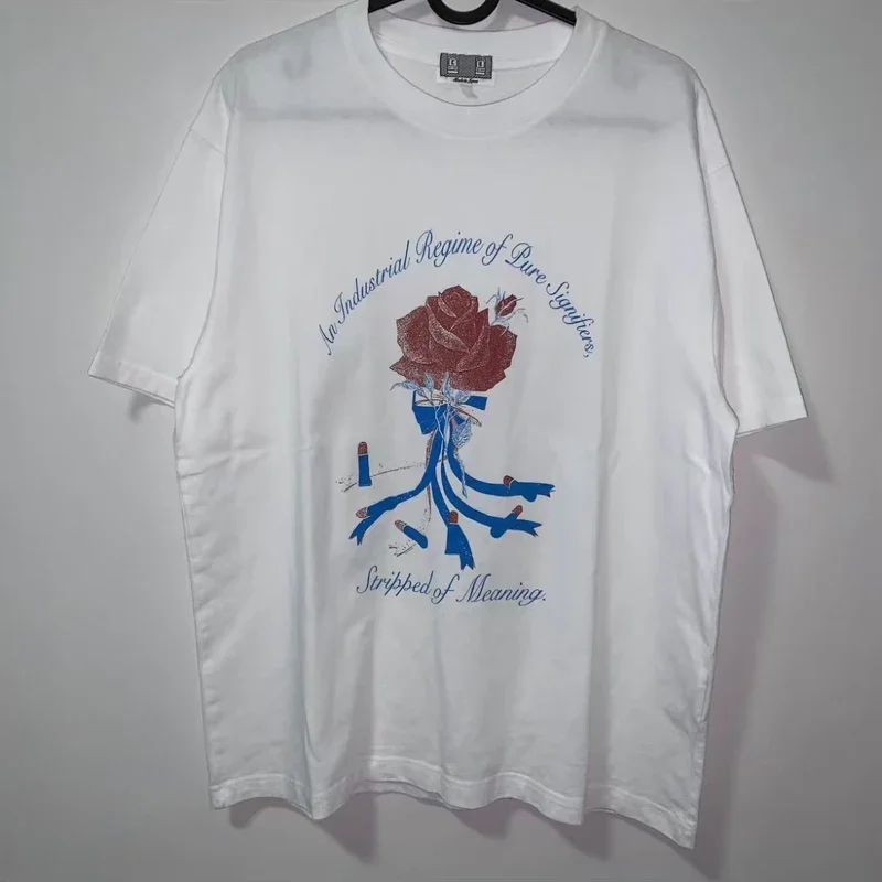 2024 New Cavempt Short Sleeve Men's Women's Comfortable Vintage Rose Print T-shirt High Quality Japanese Casual CAVEMPT Top Tee