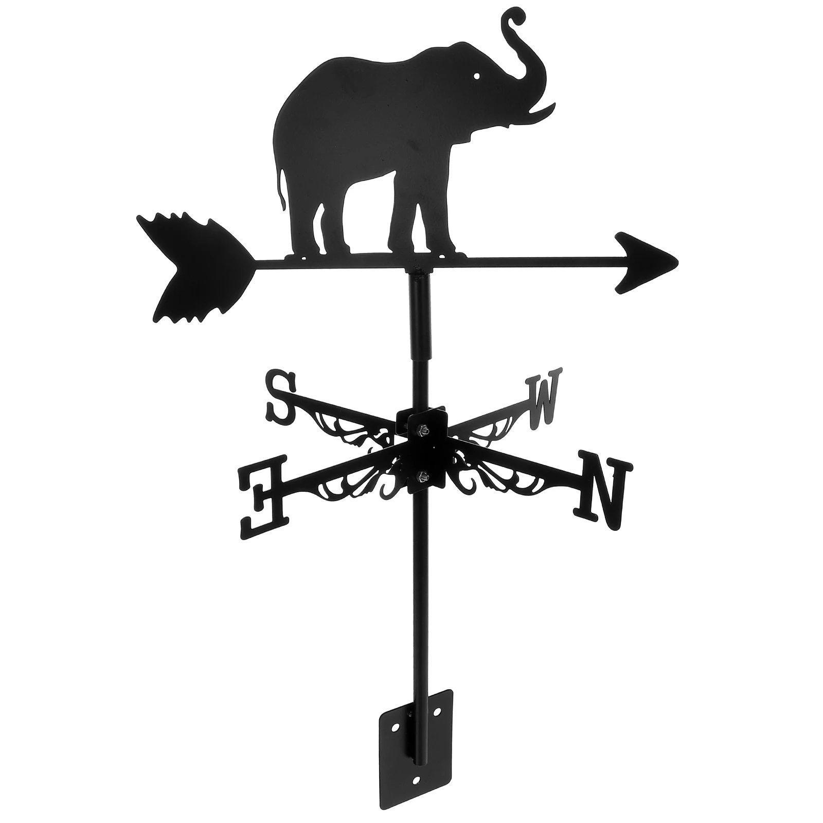 

Wrought Iron Elephant Decoration Wind Vane Ornament Weather Vanes for Garden Outdoor Indicators Shed Metal Direction Unique