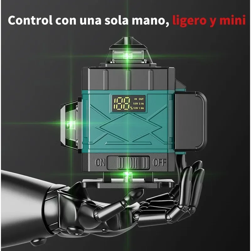 1. 16-Line Green Laser Level with Remote Control, 360° Self-Leveling Horizontal Vertical Laser Marker 2.