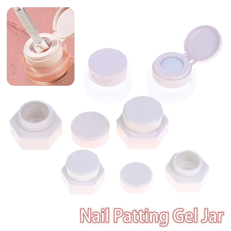 2/3/5g Hexagonal Nail Patting Gel Jar Flip Cover Nail Polish Holder Case Packaging Box Manicure Organizer Cosmetic Container