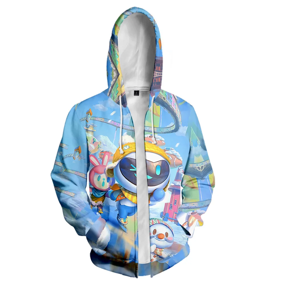 Hot Game ASTRO BOT 3D Print Zip Up Women/Men Hoodie Sweatshirt Boys Girls Kids Long Sleeve Zipper Hooded Jacket Children Clothes