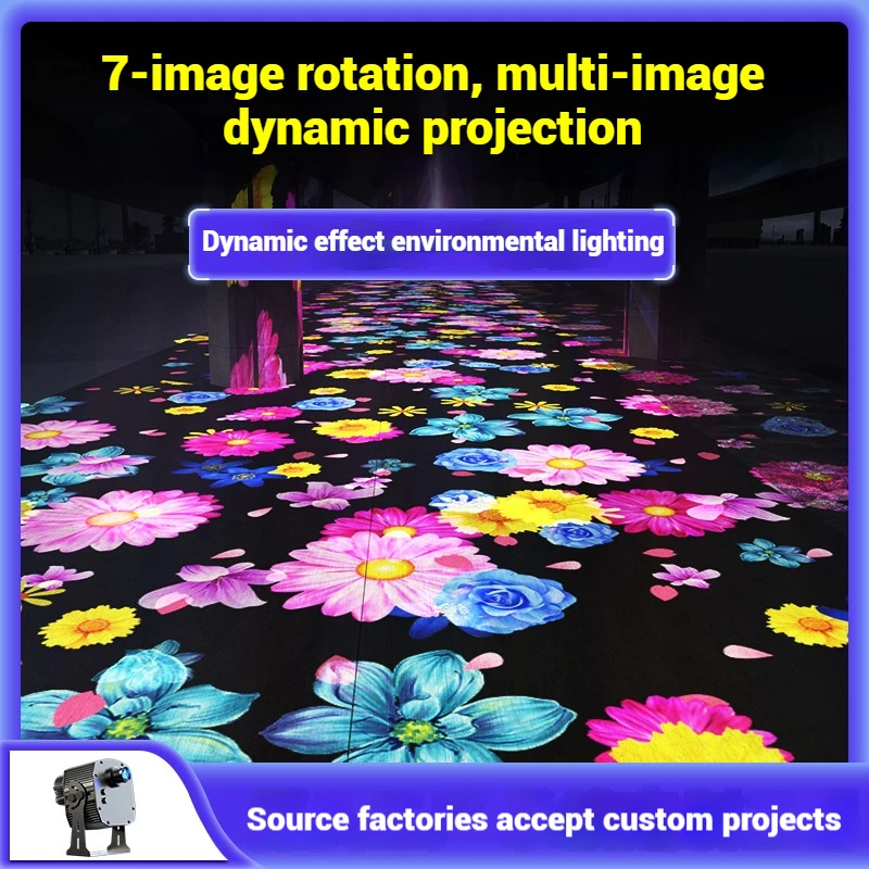 HD 512 DMX Projector Light Flower Sea Pattern RGB LED Light Source Advertising Lights Aluminum Alloy IP65 Rated 2-Year Warranty