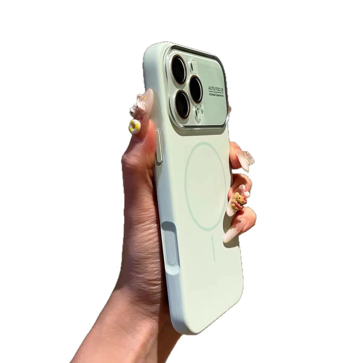 حافظة MagSafe ذات نافذة شفافة بزر AI لهاتف iPhone 17 Pro Max، غطاء سيليكون سائل مع اختصار بنقرة واحدة وحماية مغناطيسية #4