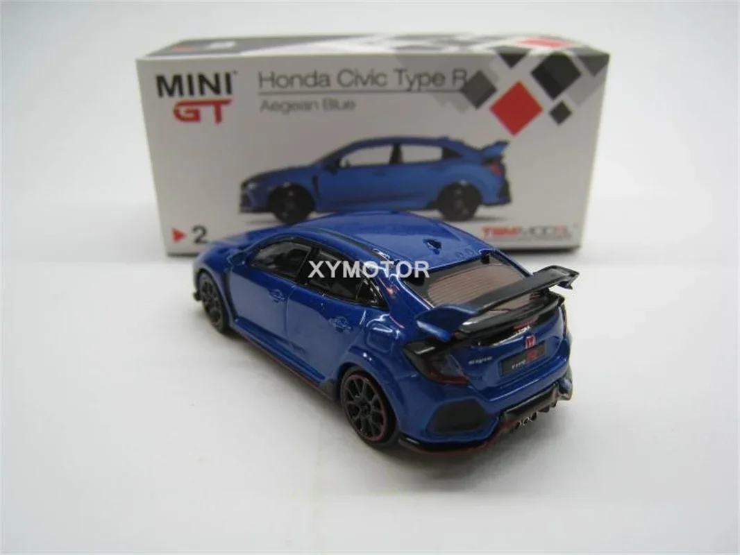 TSM MINI GT 1/64 For Honda Civic Type R FK8 Metal Diecast Model Car Gifts Display Blue/White