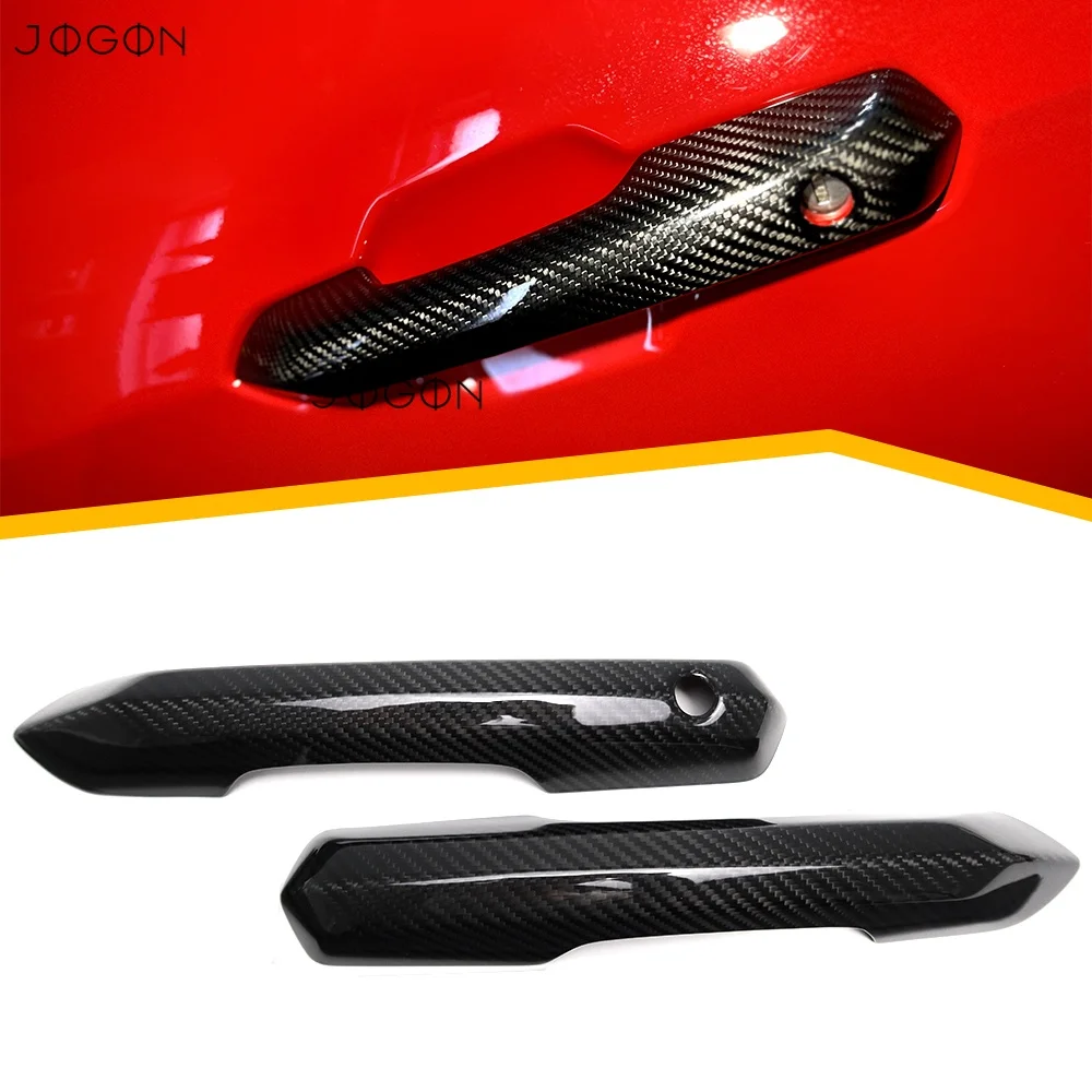 For Ford Mustang GT Dark Horse EcoBoost 2024 Up Real Carbon Fiber Door Handle Cover Trim Car Exterior Accessories Trim