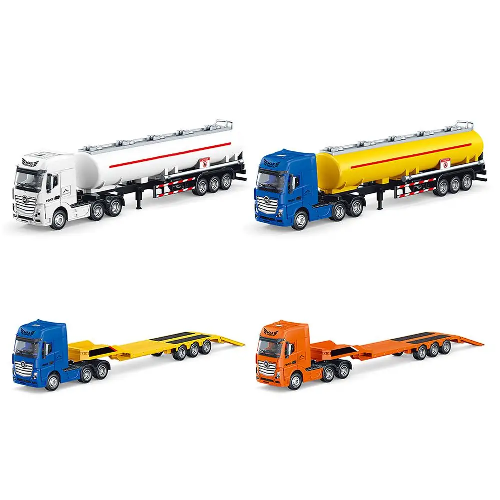 

Huina 1:50 Engineering Vehicle Toys Children Flatbed Trailer Oil Tanker Model Ornaments For Boys 1730/1733 juguetes para niños