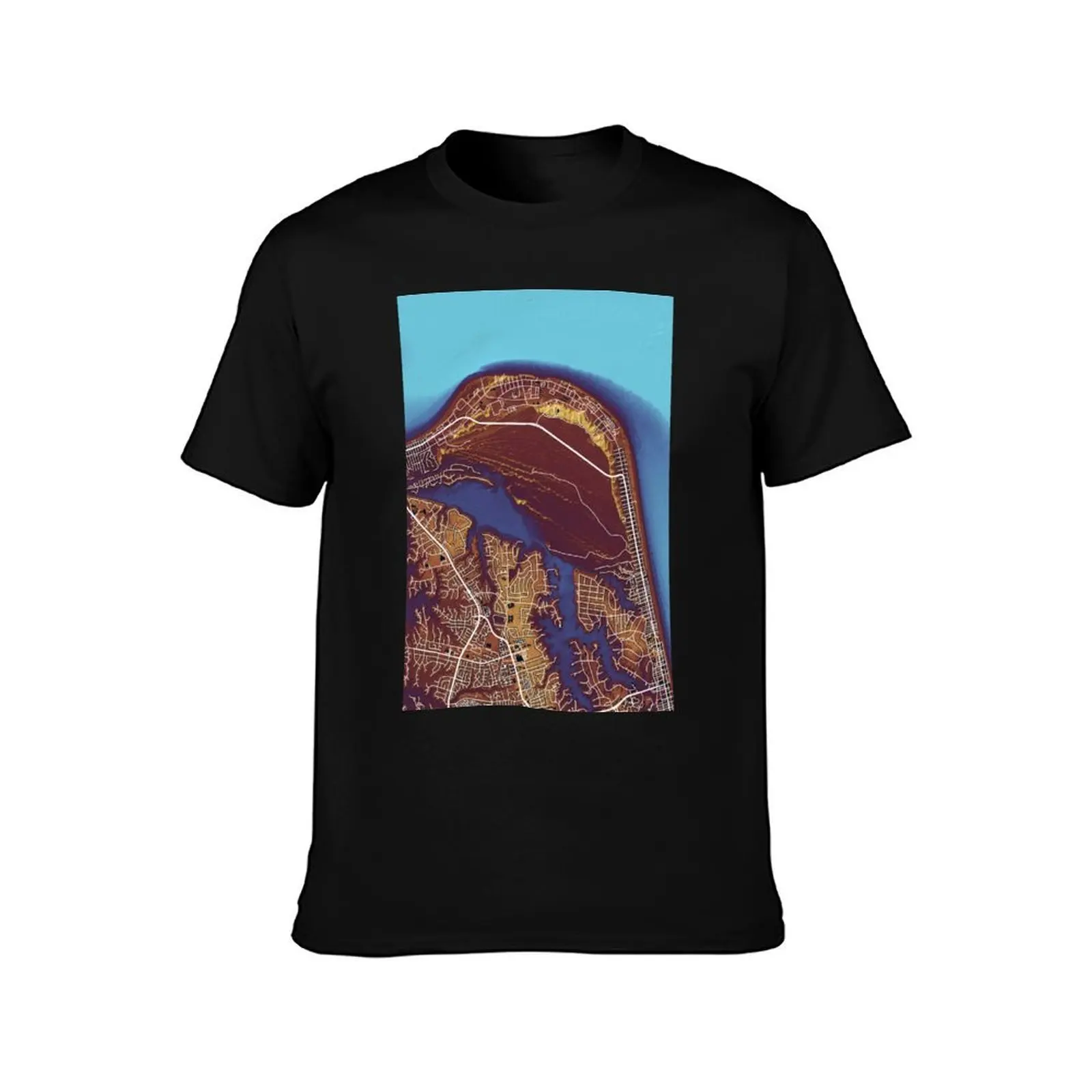 Cape Henry, Virginia Beach street map in comics colors T-Shirt Soft Durable Cotton T-Shirt