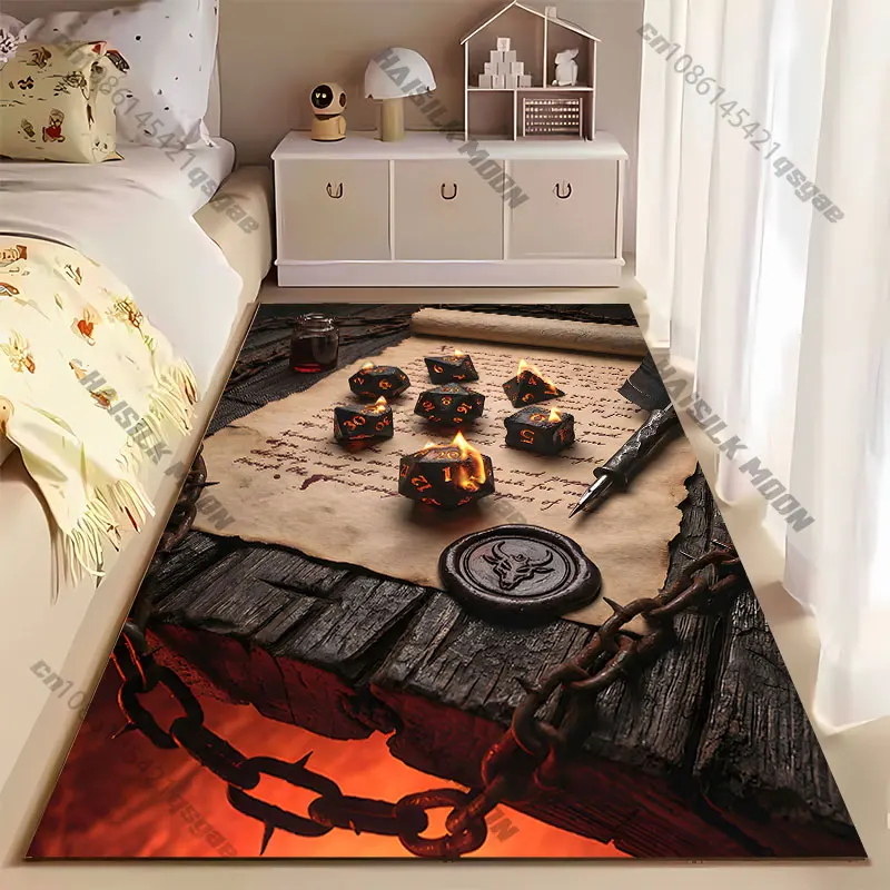 Fantasy dice magic and adventure carpet Yoga living room room decor children's crawling mat doormat area rug games mat