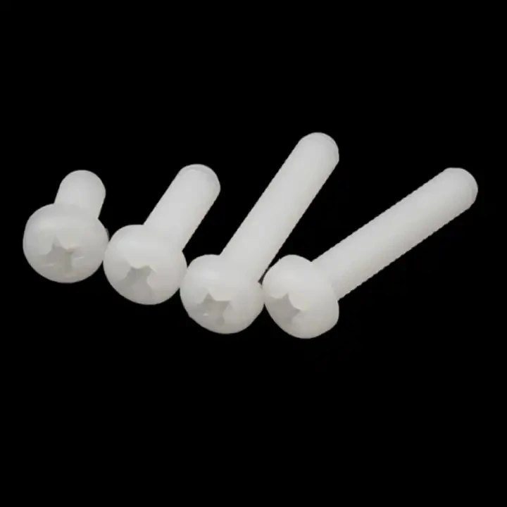 5/10/20/50pcs M2 M2.5 M3 M4 M5 M6 M8 M10 Dia=2-10mm White Color Nylon Plastic Insulated Cross Phillips Pan Round Head Bolt Screw