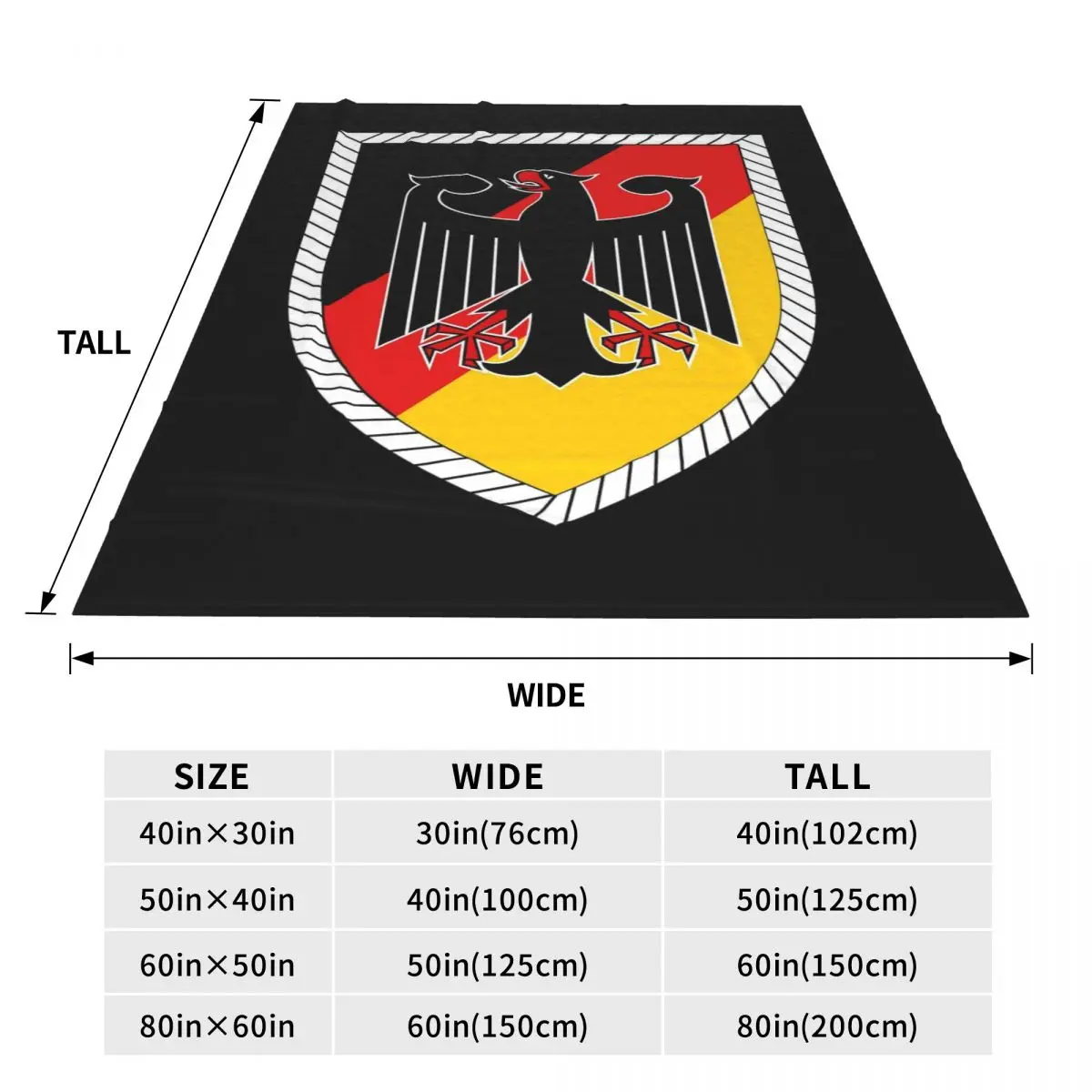 German Coat Of Arms Empire Flag Blankets Soft Warm Flannel Throw Blanket Cover for Bed Travel Home Sofa