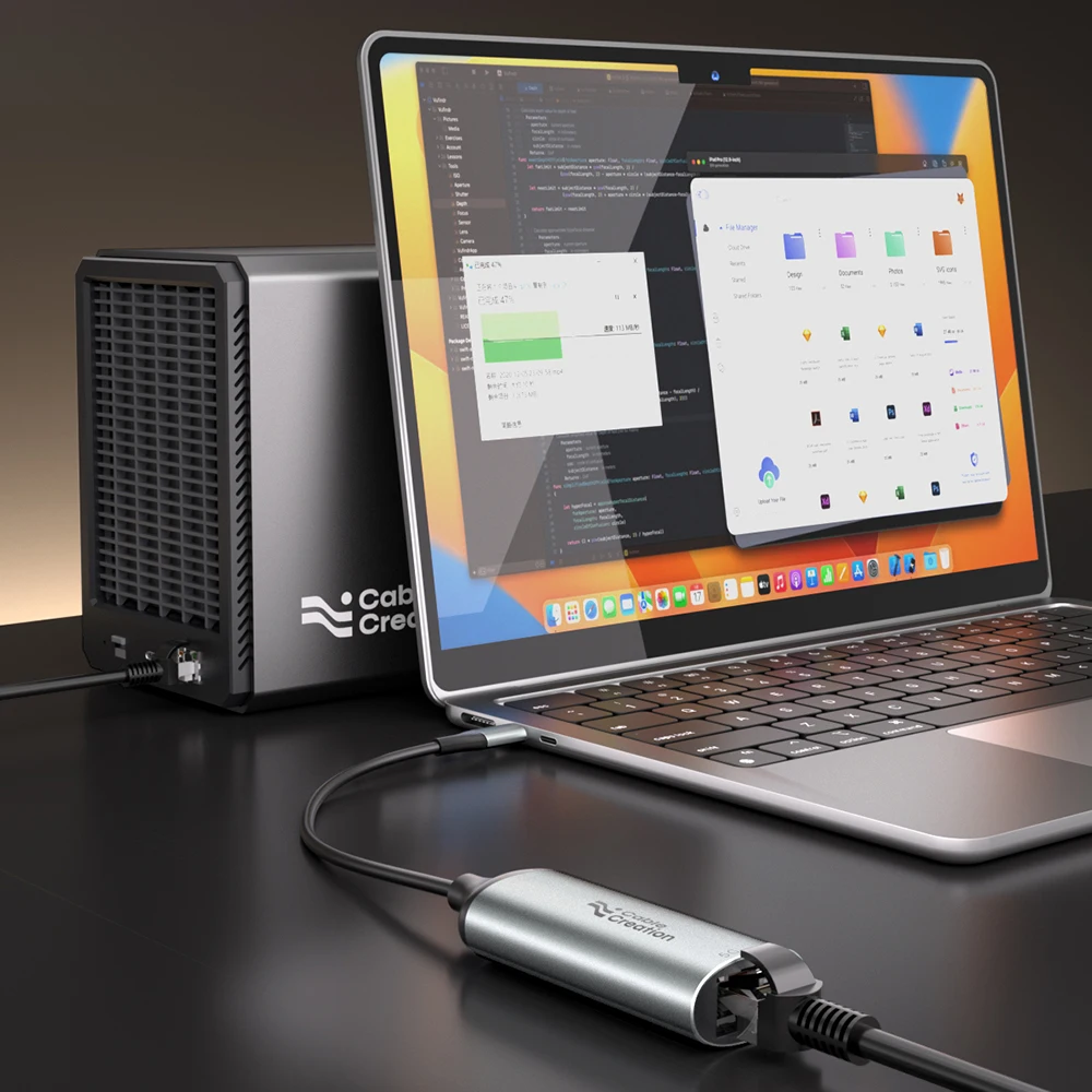Адаптер CableCreation USB C — Ethernet 5 Гбит/с, интернет-адаптер сетевой локальной сети 5 Гбит/с типа C — RJ45, совместимый с MacBook, XPS