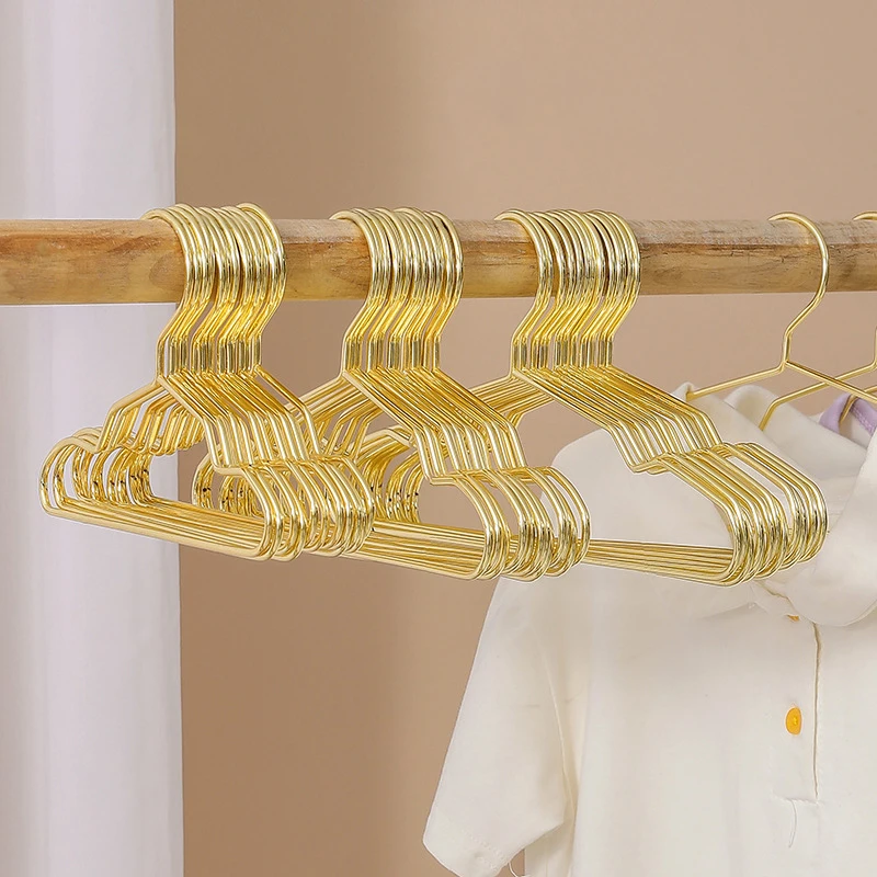 

Baby Hangers Drying Rack Strong Small Metal Wire Pet Hangers for Dog Cat Gold Metal Clothes Shirts Hanger with Grooves