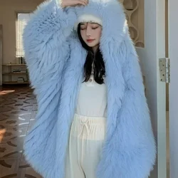 Fur New Big White Bear Double-sided Braided Fox Fur Coat Female Long Young Secret  Environmental Protection Comfortable Winter