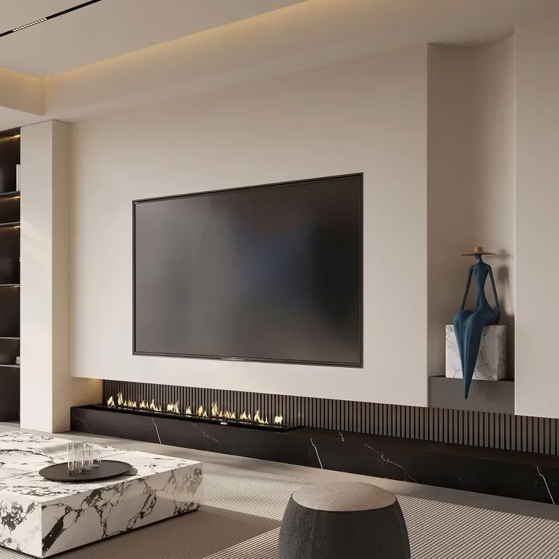 Factory Custom Living Room Furniture Tv Wall Tv Cabinet Modern Simple Style Embedded in the Wall Cabinet