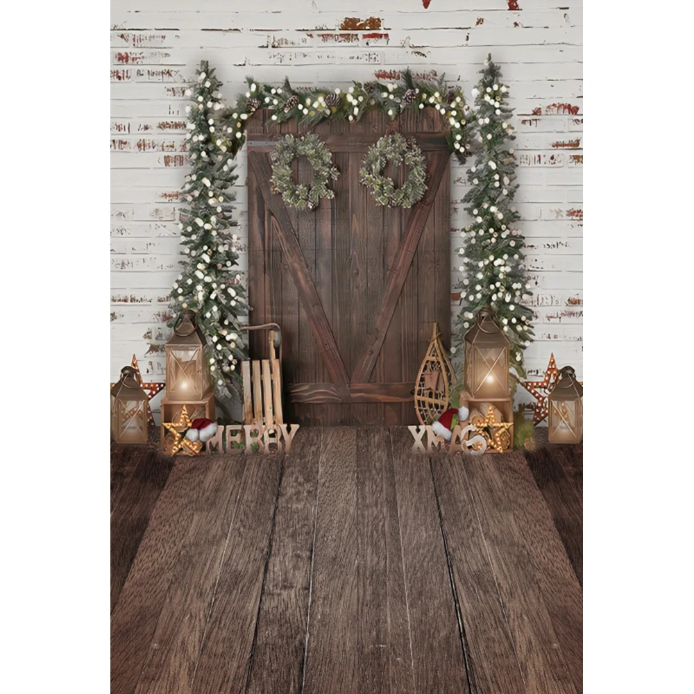 Christmas Party Decor ฉากหลังต้นไม้ของขวัญเด็ก Portrait การถ่ายภาพหน้าต่างพื้นหลัง Photocall ถ่ายภาพสตูดิโอถ่ายภาพ Props