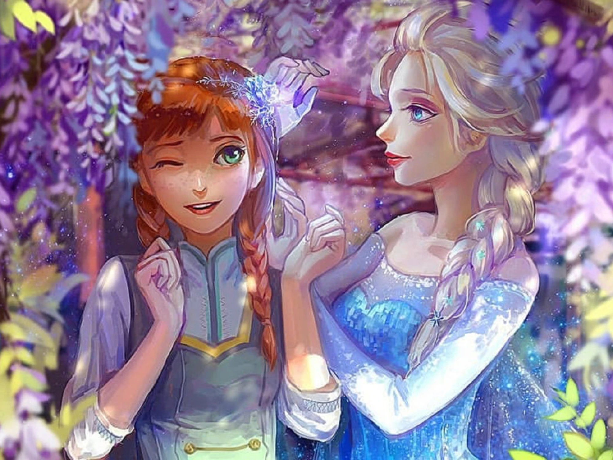 Disney Canvas Paintings Classic Anime Frozen Aisha and Princess Anna Posters and Prints Wall Art Pictures Living Room Home Decor