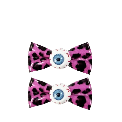 Colorful Leopard Bow Hair Clip, Creative Cosplay Accessory