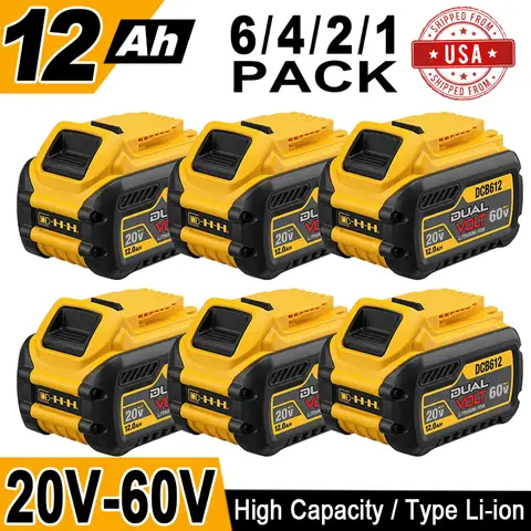 For DeWalt 60V FlexVolt Original Batteries — 20V/60V MAX FlexVolt Series  Models: DCB609, DCB606, DCB205, DCB206, DCB209, DCB182
