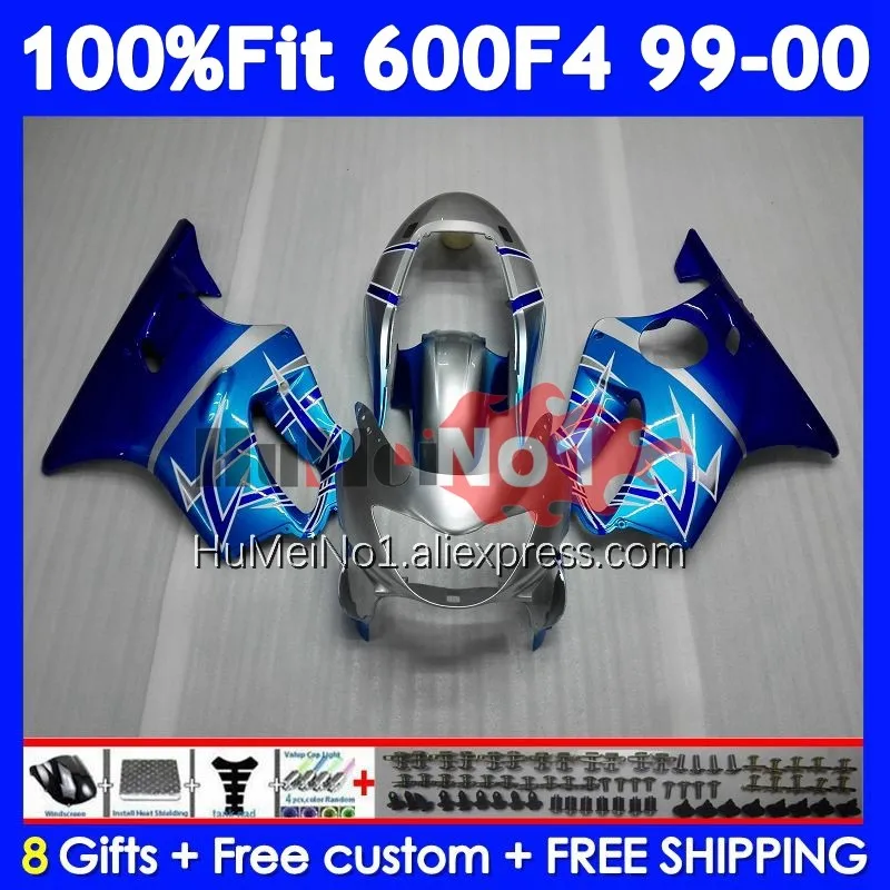 Injection Body For HONDA CBR Blue Silver 600 F4 FS CC 600F4 600CC 600FS 33No.77 CBR600F4 99 00 CBR600 F4 1999 2000 OEM Fairing