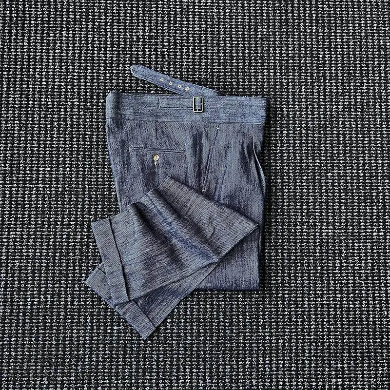 

Spring and Summer Denim Twill Gurg Pants Men's Gentle Casual Commuter Pants