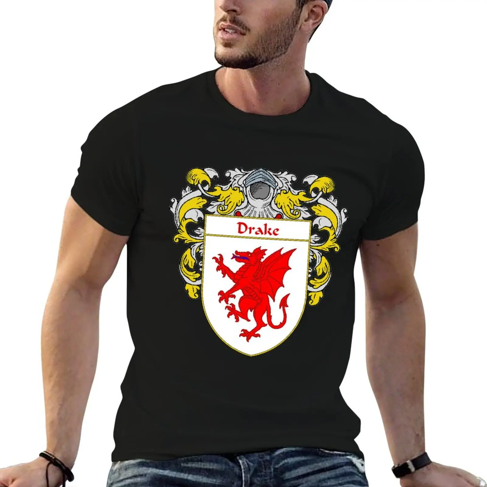 Drake Coat of Arms/Family Crest T-Shirt Short sleeve tee oversized t shirt mens designer t shirt