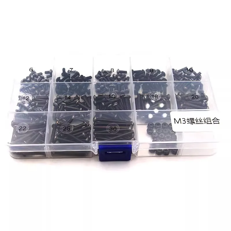 Parafuso de drone de alta resistência, cabeça redonda, hexágono 10.9, grau m3 m2, conjunto de porca com m2x4 m2x5 m2x6 m2x7 m2x8 m2x9 m2x10 m2x12 m2x14
