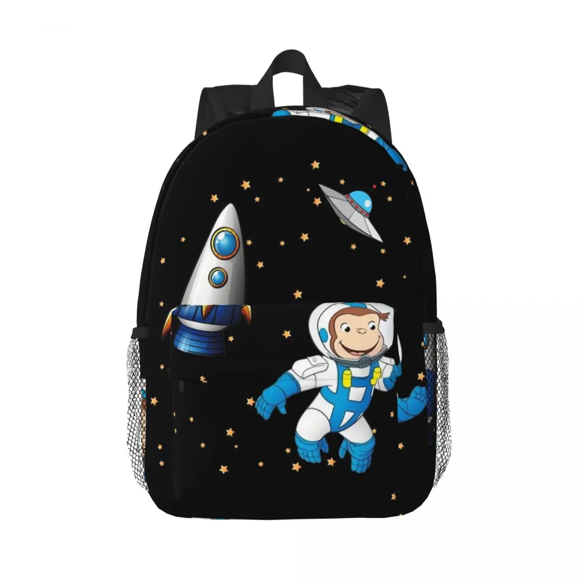 

Georgethe Curious Monkey Astronaut In Space Scene Backpack Hot Sale Daypack Large Capacity Boys Girls BookBag Shoulder Bags