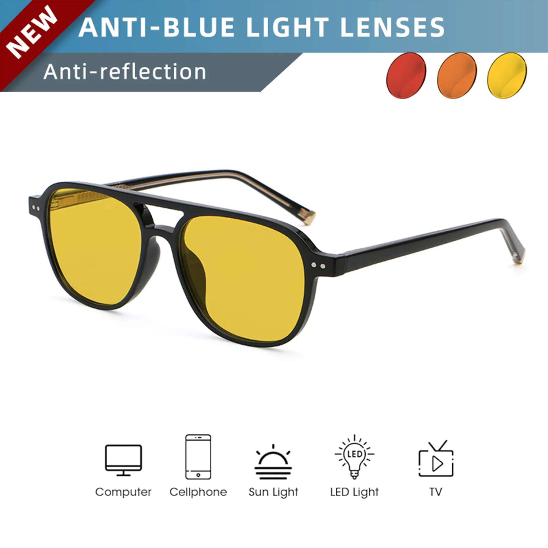 OKH Melatonin Glasses Circadian Shades Block Screen Blue Light Fix Gaming Eye Discomfort Promote Melatonin For Cozy Sleep