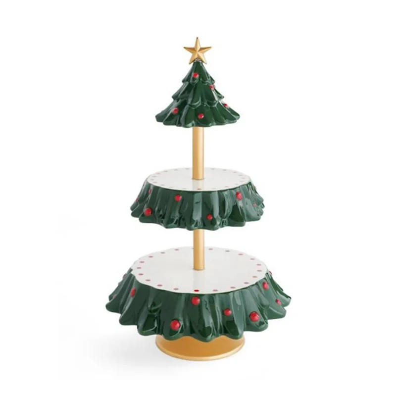 Christmas Fruit Plate Tree Dessert Table Food Dispenser Holiday Resin Decoration Dessert Table Display Stand