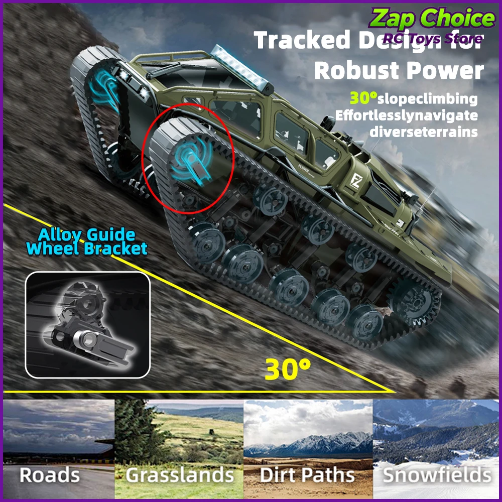 Carro RC Tanque Tracked JJRC C8812 1/16 2.4G 4CH Totalmente Proporcional 360 °   Veículo Off-Road de Brinquedo 8KM/H com Luzes RTR, Presente para Crianças e Adultos