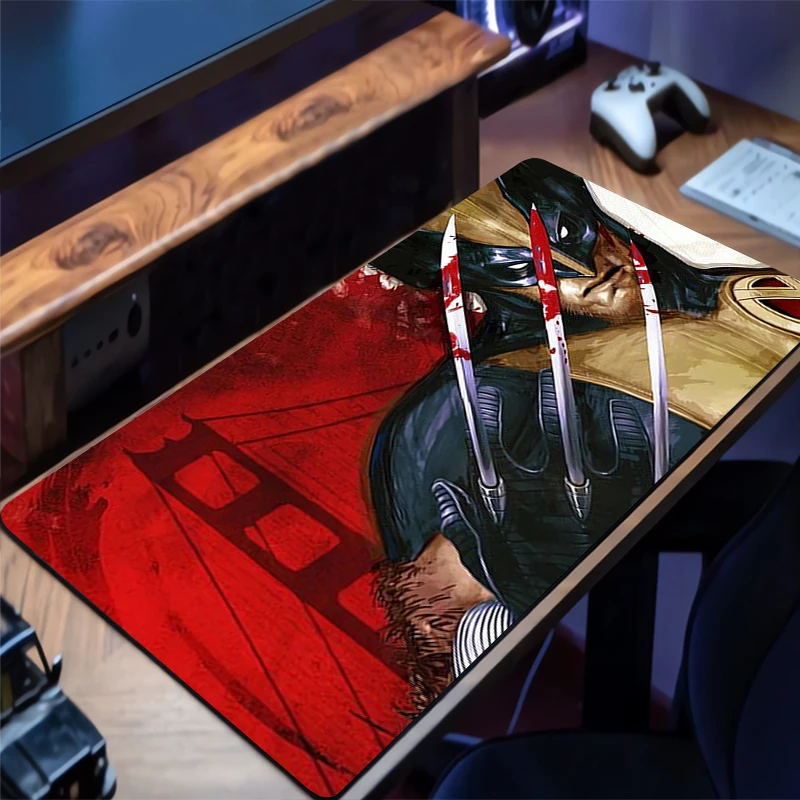 Alas Mouse Gaming M-marvel W-wolverine Multi Ukuran Alas Keyboard Meja Alas Mouse Komputer Alas Main Karet Alas Meja