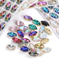 Astrobox Fancy Navette Claw Stone Sew On Rhinestones Glass Crystal Stones Loose Beads DIY Clothing & Accessories Jewelry Making
