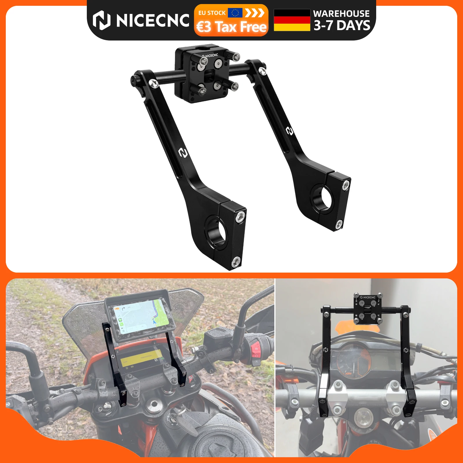Moto ​ Supporto GPS per telefono AMPS Modello/Navigator Roadbook Staffa per bracci per KTM Husqvarna Honda Yamaha Suzuki Beta GasGas