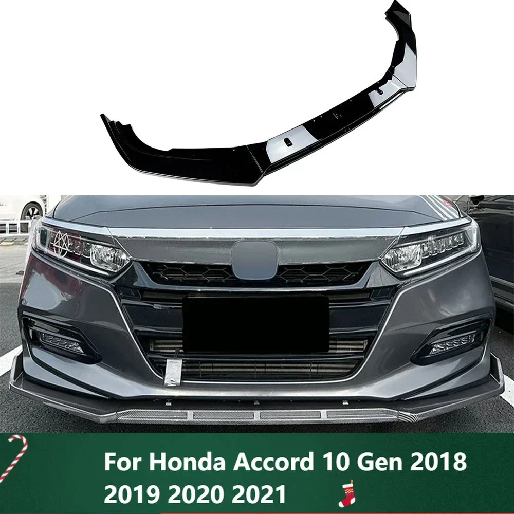 

New！For Honda Accord 10 Gen 2018 2019 2020 2021 Car Front Bumper Spoiler Splitter Lip Strip Blade Trim